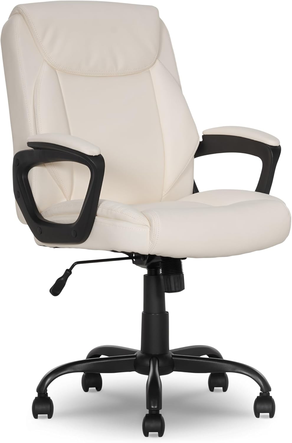 Basics Puresoft PU Mid-Back Office Chair with Armrest, Brown