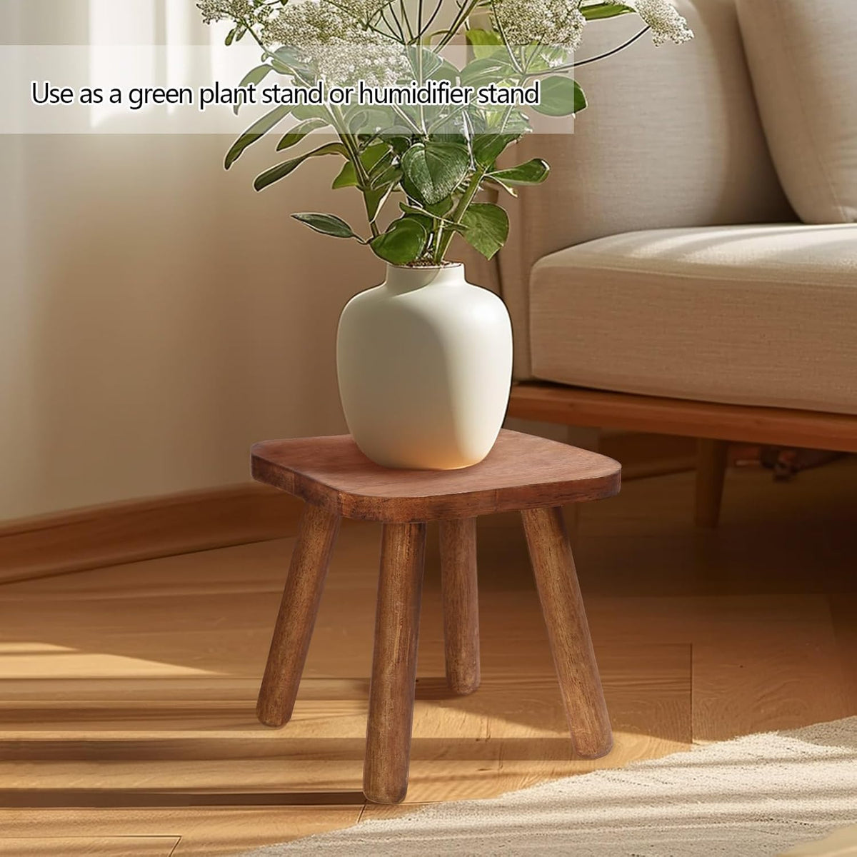 Wooden Step Stool for Adults & Toddlers – 9.3" Height, 4 Detachable Legs