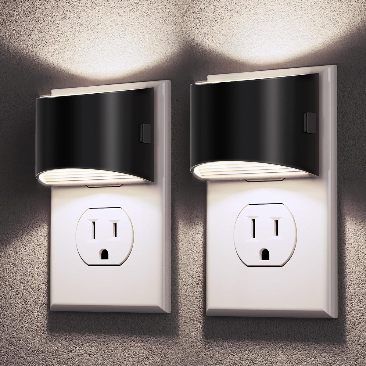 Night Lights Plug into Wall (2-Pack) – 3000K, 3-Level Dimmable, Dusk to Dawn Sensor