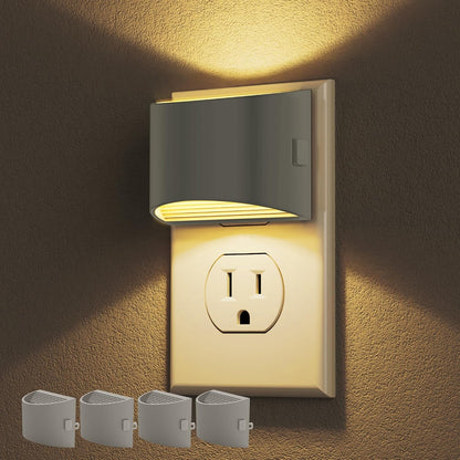 Night Lights Plug into Wall (2-Pack) – 3000K, 3-Level Dimmable, Dusk to Dawn Sensor