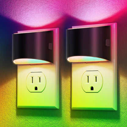 Night Lights Plug into Wall (2-Pack) – 3000K, 3-Level Dimmable, Dusk to Dawn Sensor